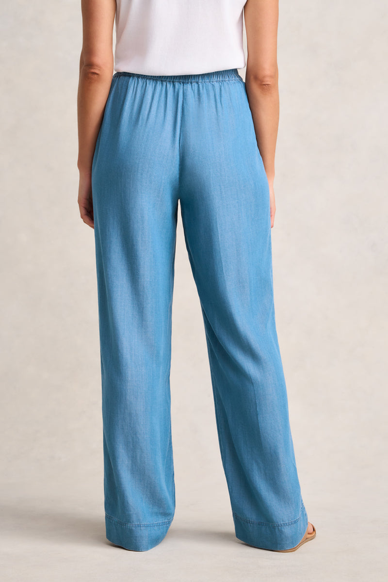 Wide Leg Full Length Pant – Denim Chambray