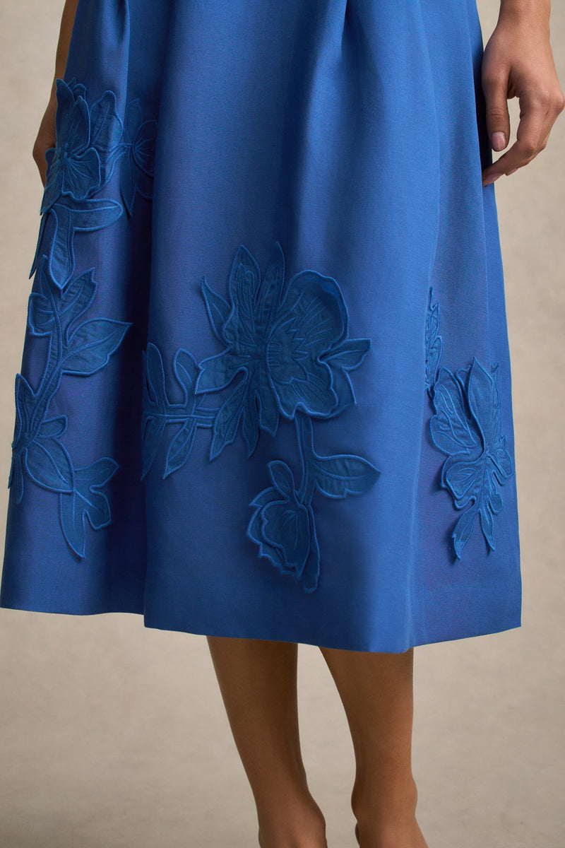 Appliqué Detail Skirt - Cobalt