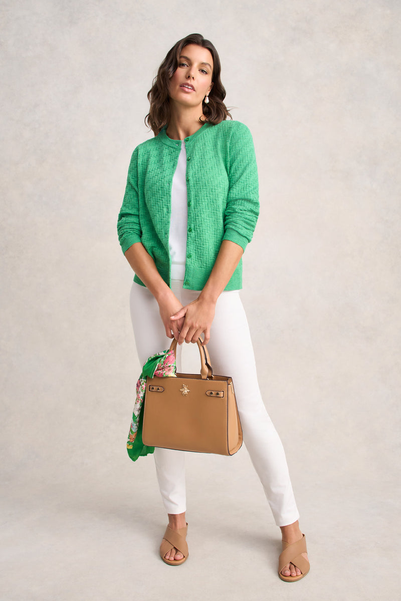 Textured Knit Cardigan – Emerald