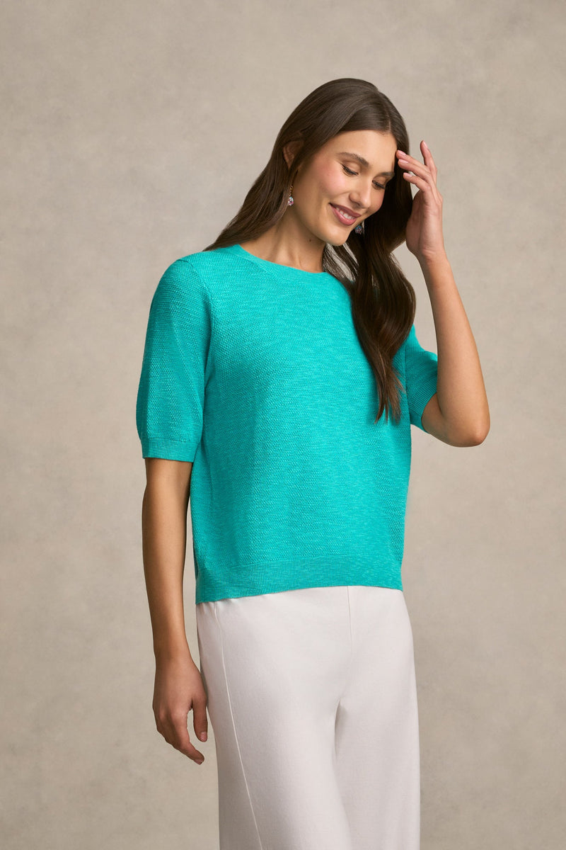 Textured Knit Top - Jewel