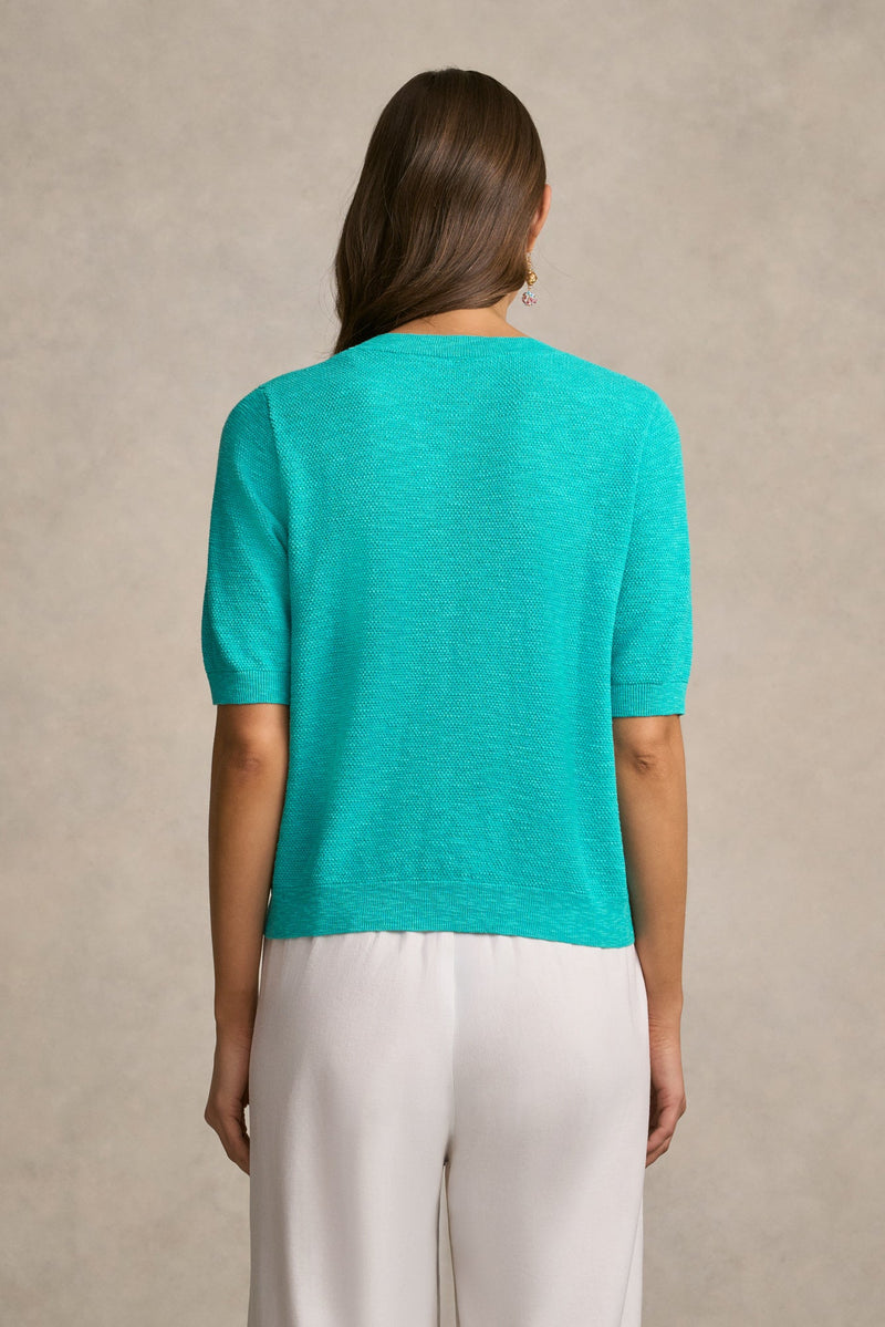 Textured Knit Top - Jewel