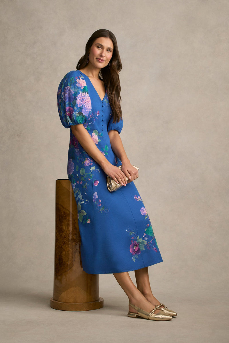 Border Print Dress - Blooms Border Print