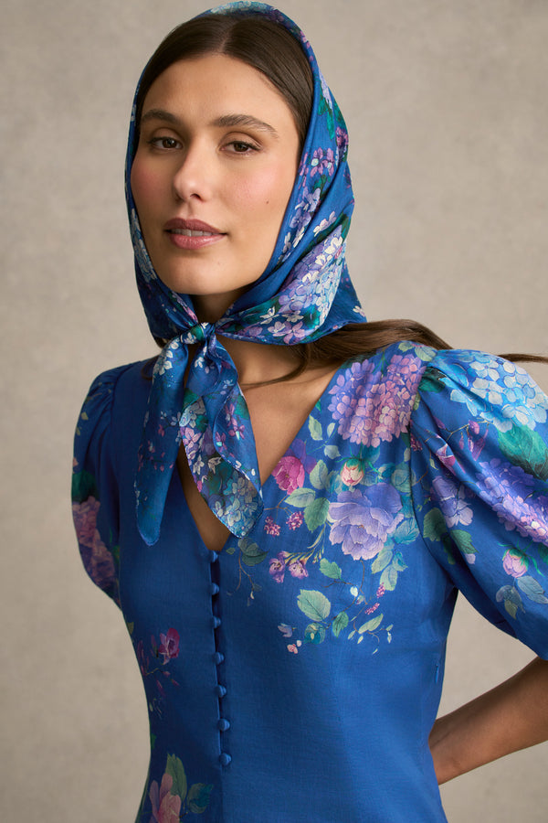 Blooms Scarf - Blue