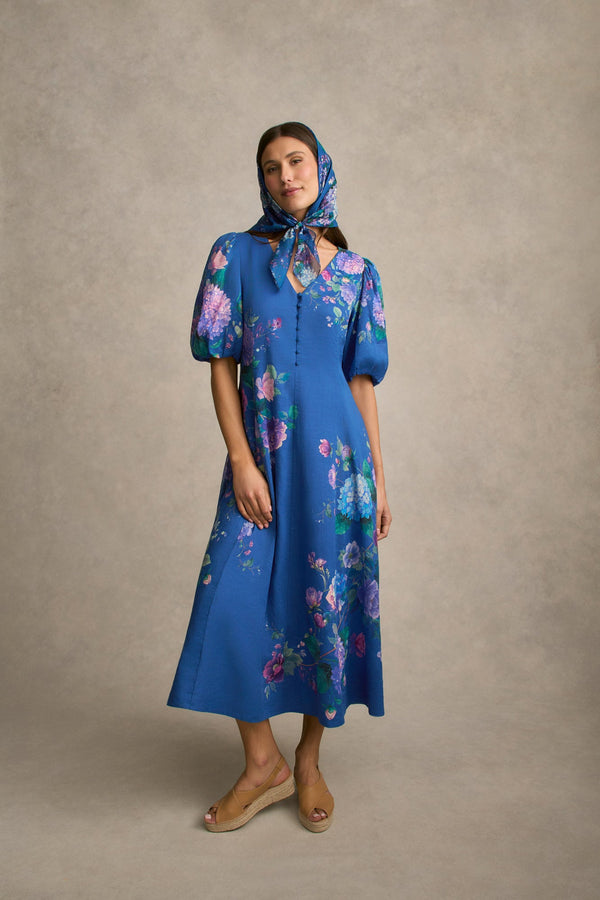 Border Print Dress - Blooms Border Print