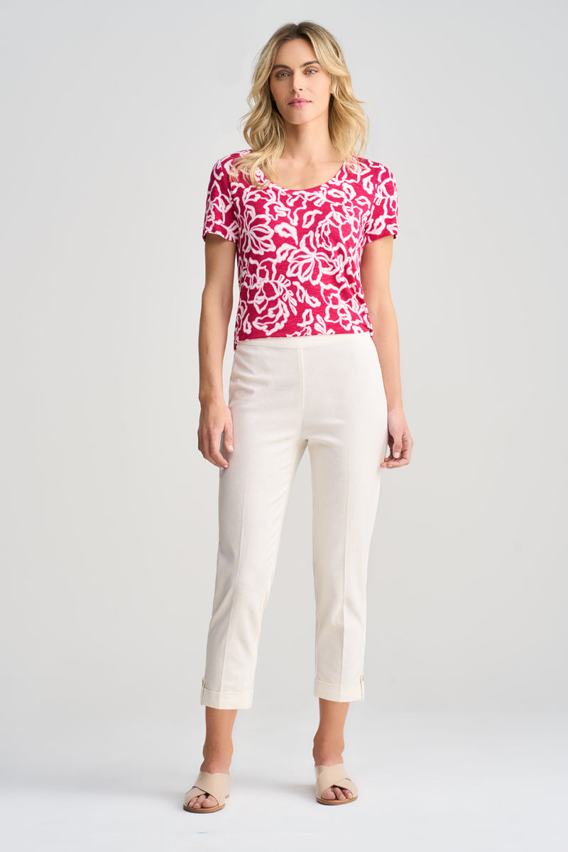 7/8 Tapered Pant with Cuff - Cream