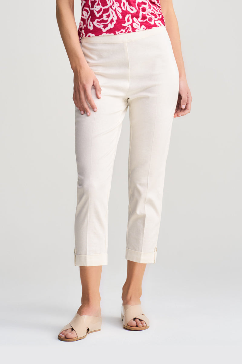 7/8 Tapered Pant with Cuff - Cream