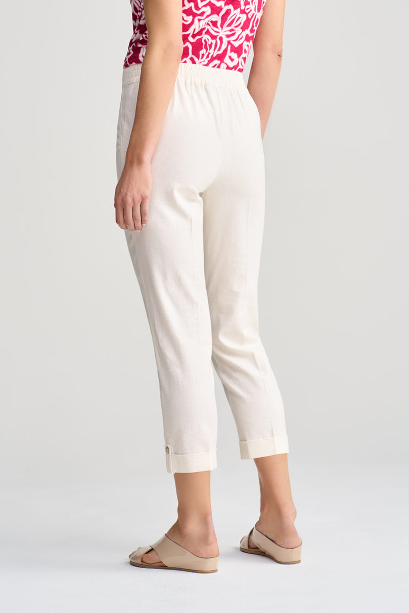 7/8 Tapered Pant with Cuff - Cream