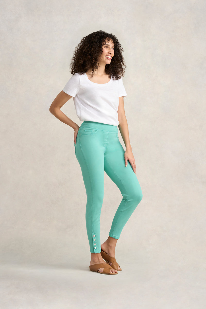 Bengajean Ankle Length Button Detail - Mint