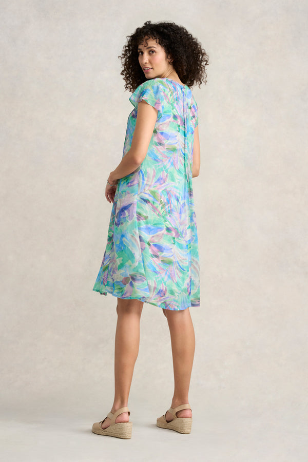 Flutter Sleeve Print Dress