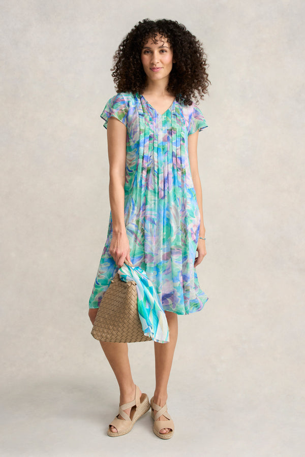 Flutter Sleeve Print Dress