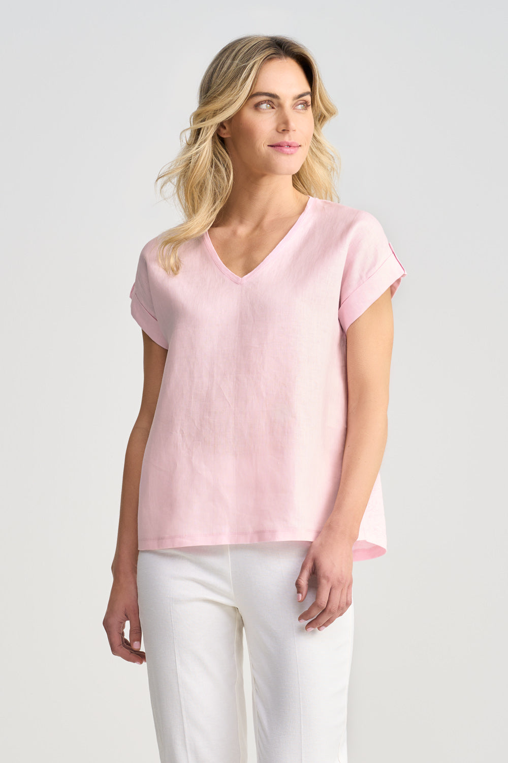 BNWT Raised By Water Linen buy Knit Tee in Light Pink