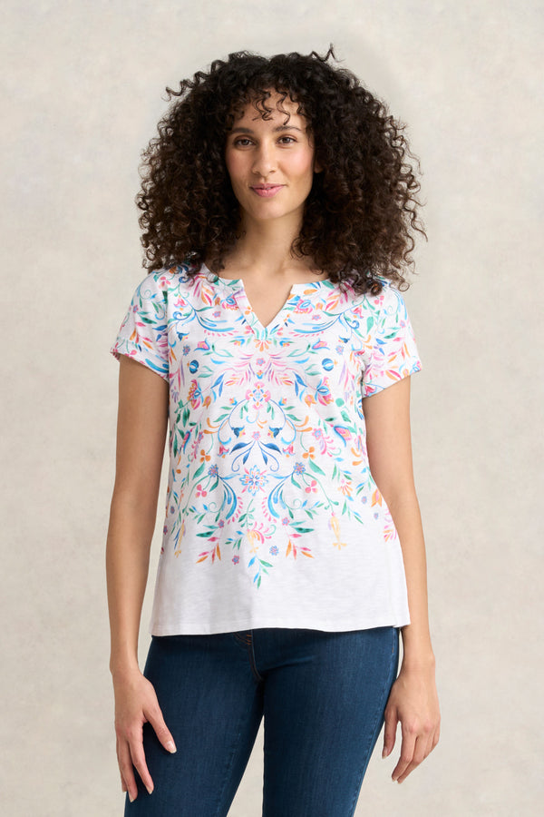 Notch Neck Cotton Tee