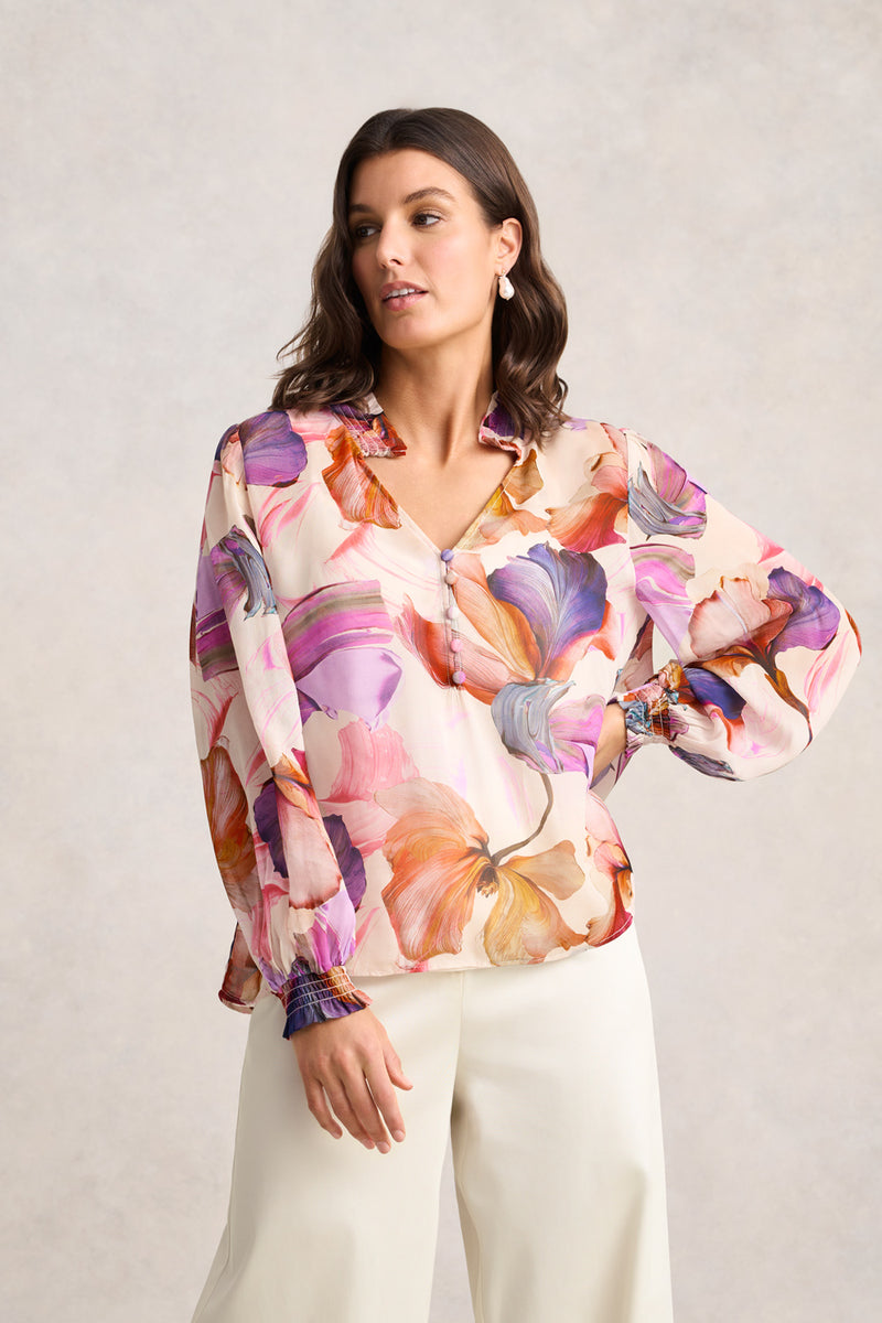 Georgette Floral Blouse – Impasto Floral Print