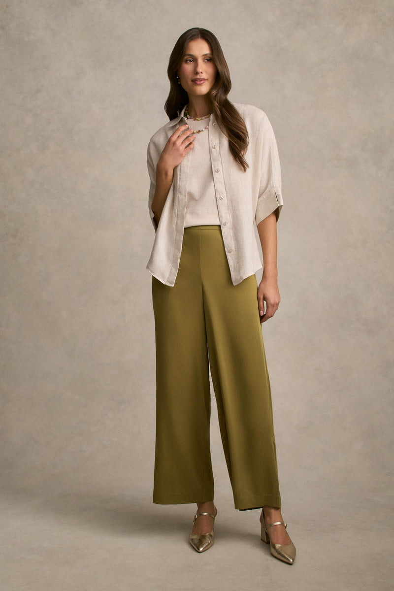 Wide Leg 7/8 Pant - Bronze