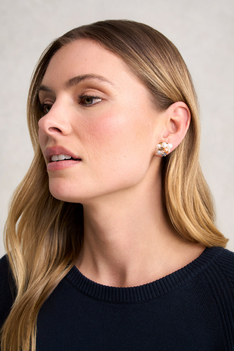 Pearl Cluster Studs - Gold