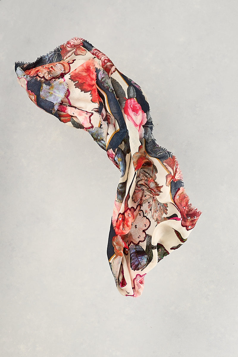 Bold Winter Bloom Scarf - Multicolour