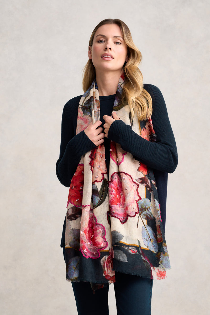 Bold Winter Bloom Scarf - Multicolour