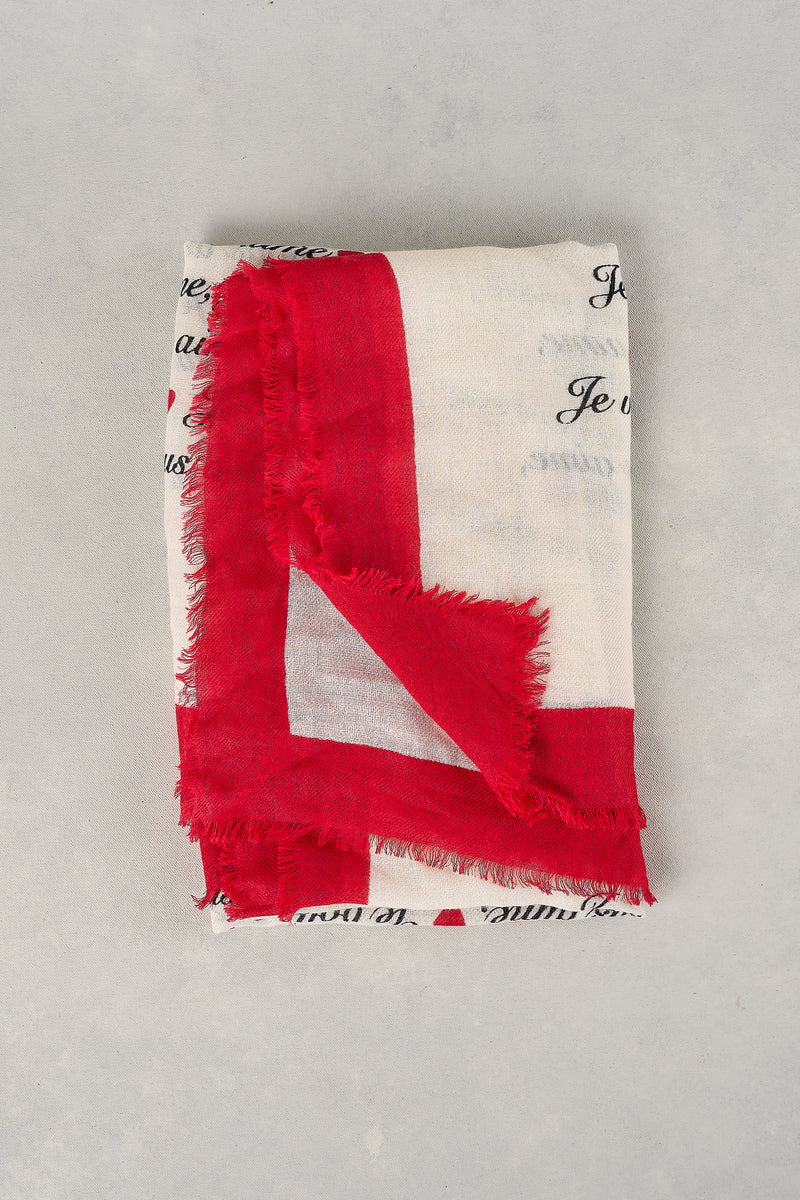 Love Language Square Scarf - Rouge