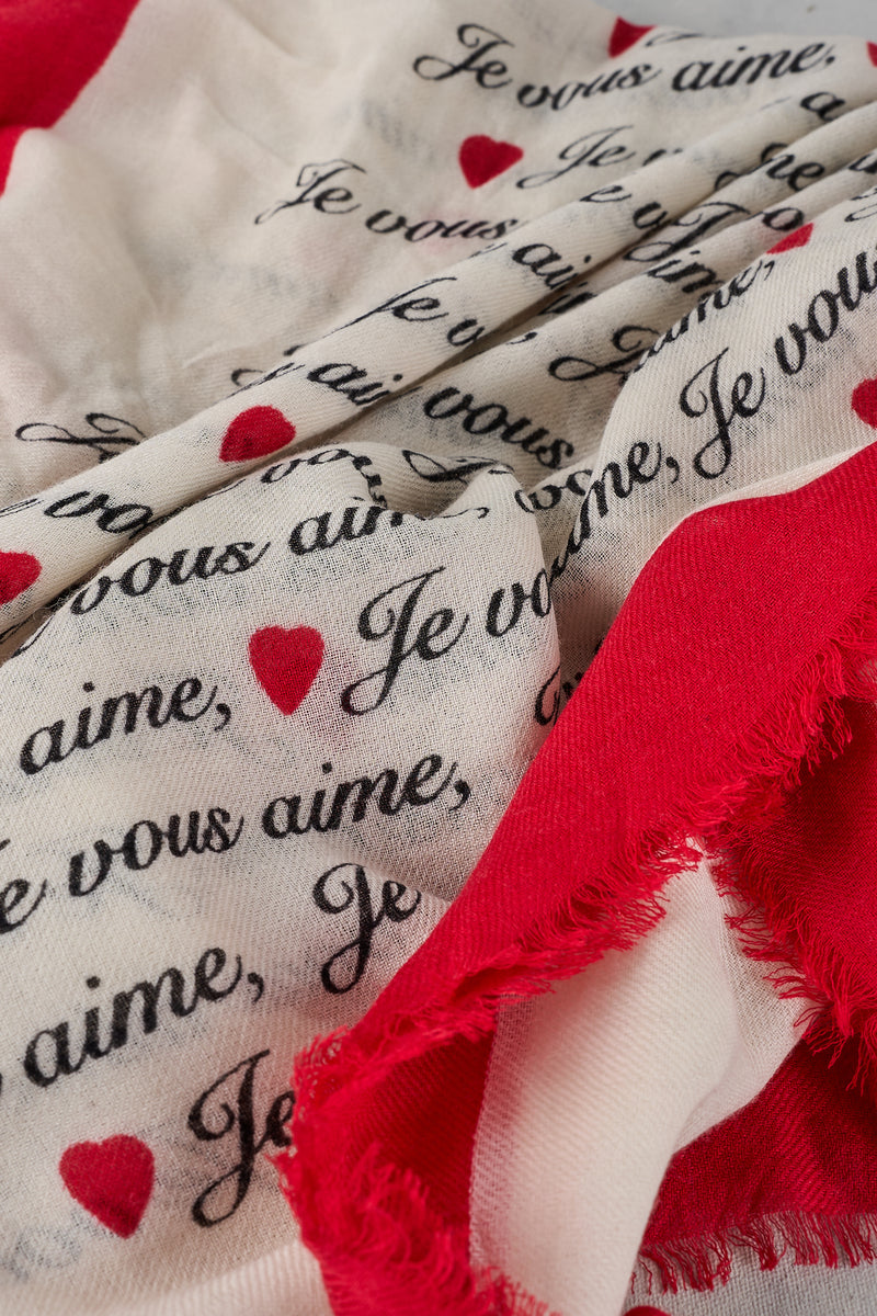 Love Language Square Scarf - Rouge