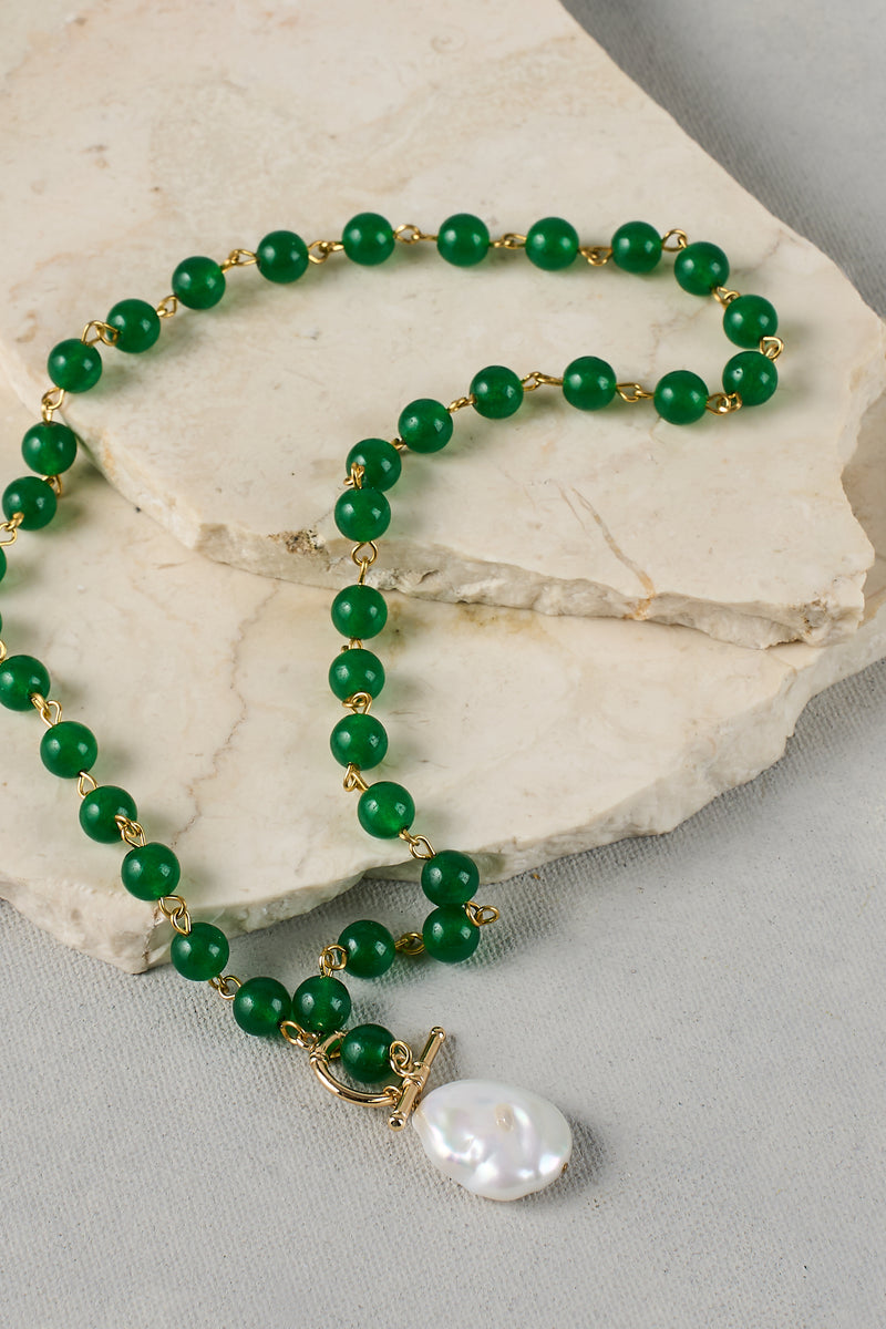 Pearl Pendant Necklace - Emerald