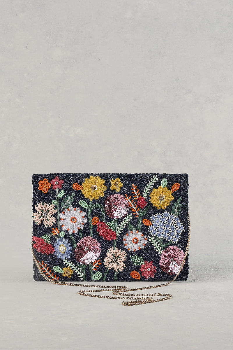 Floral Beaded Clutch - Multicolour