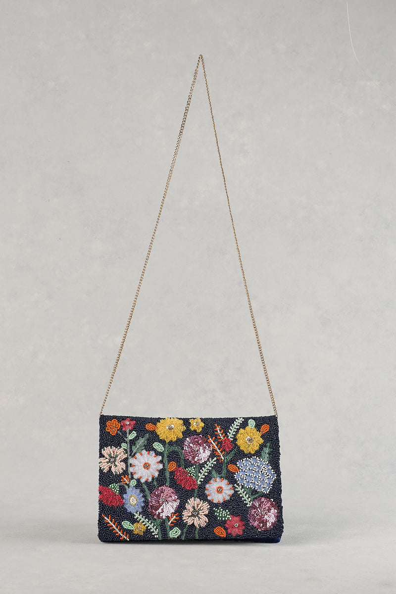 Floral Beaded Clutch - Multicolour