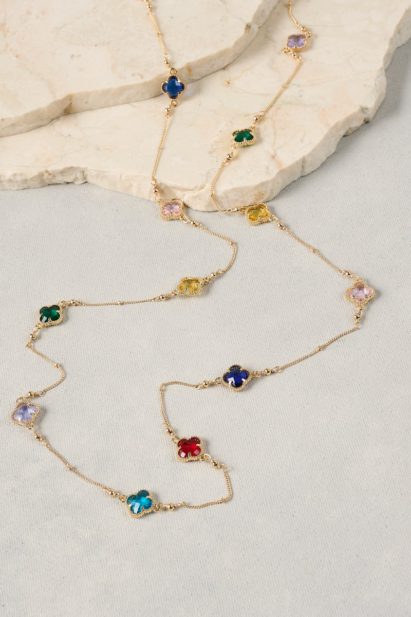 Coloured Clover Necklace - Multicolour