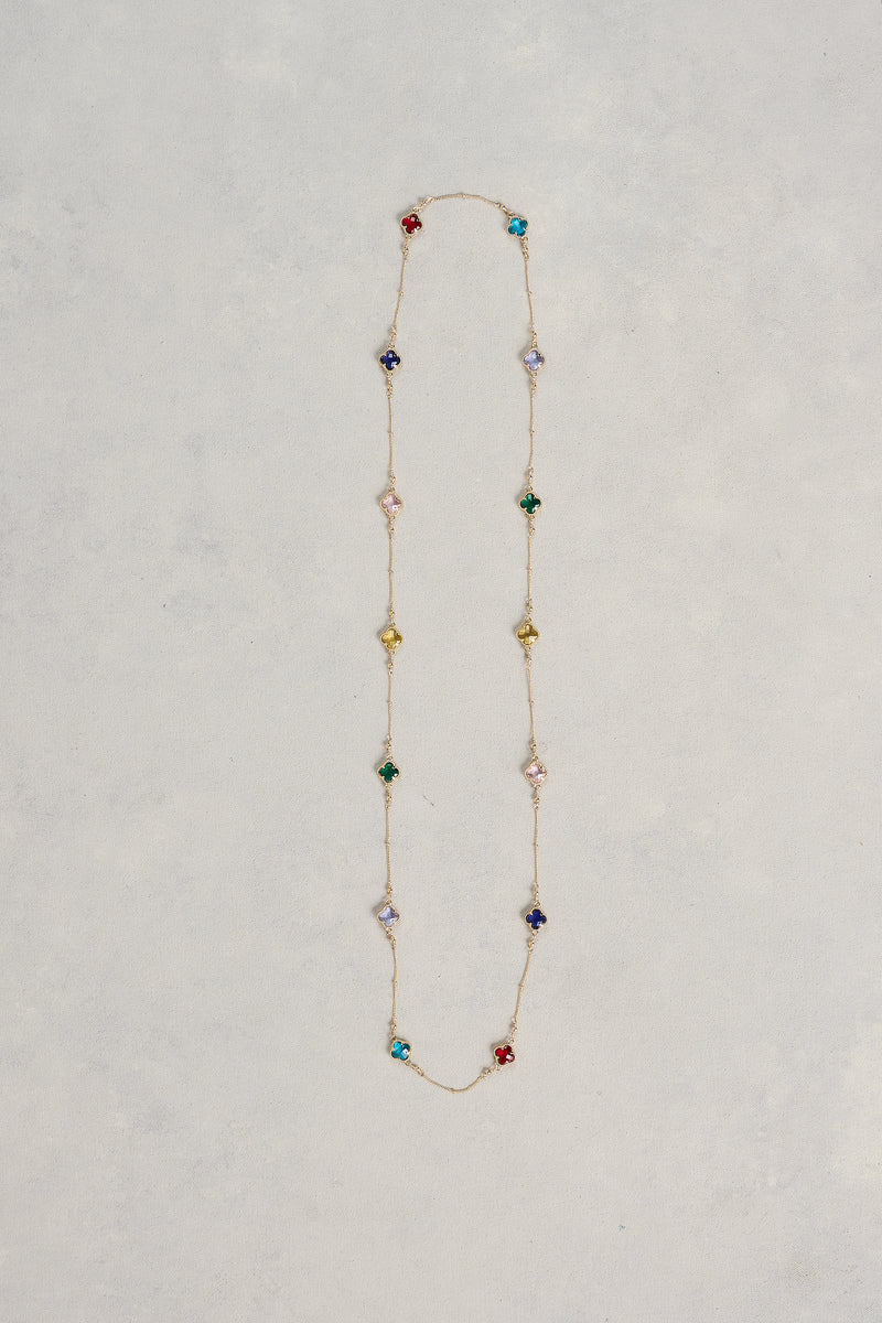 Coloured Clover Necklace - Multicolour