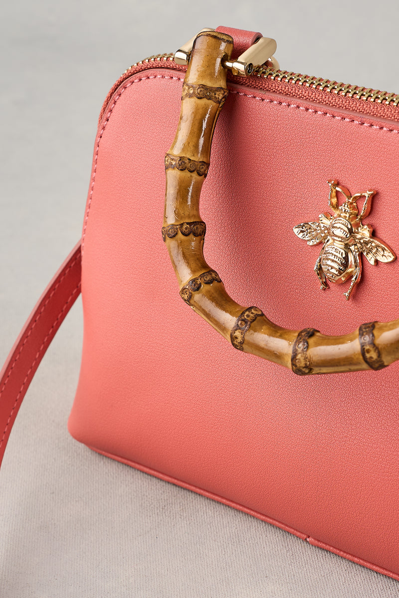 Bamboo Handle Handbag - Blush