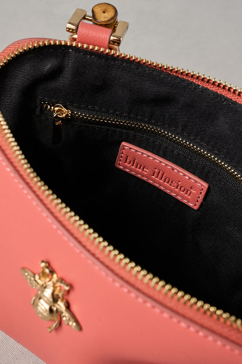 Bamboo Handle Handbag - Blush