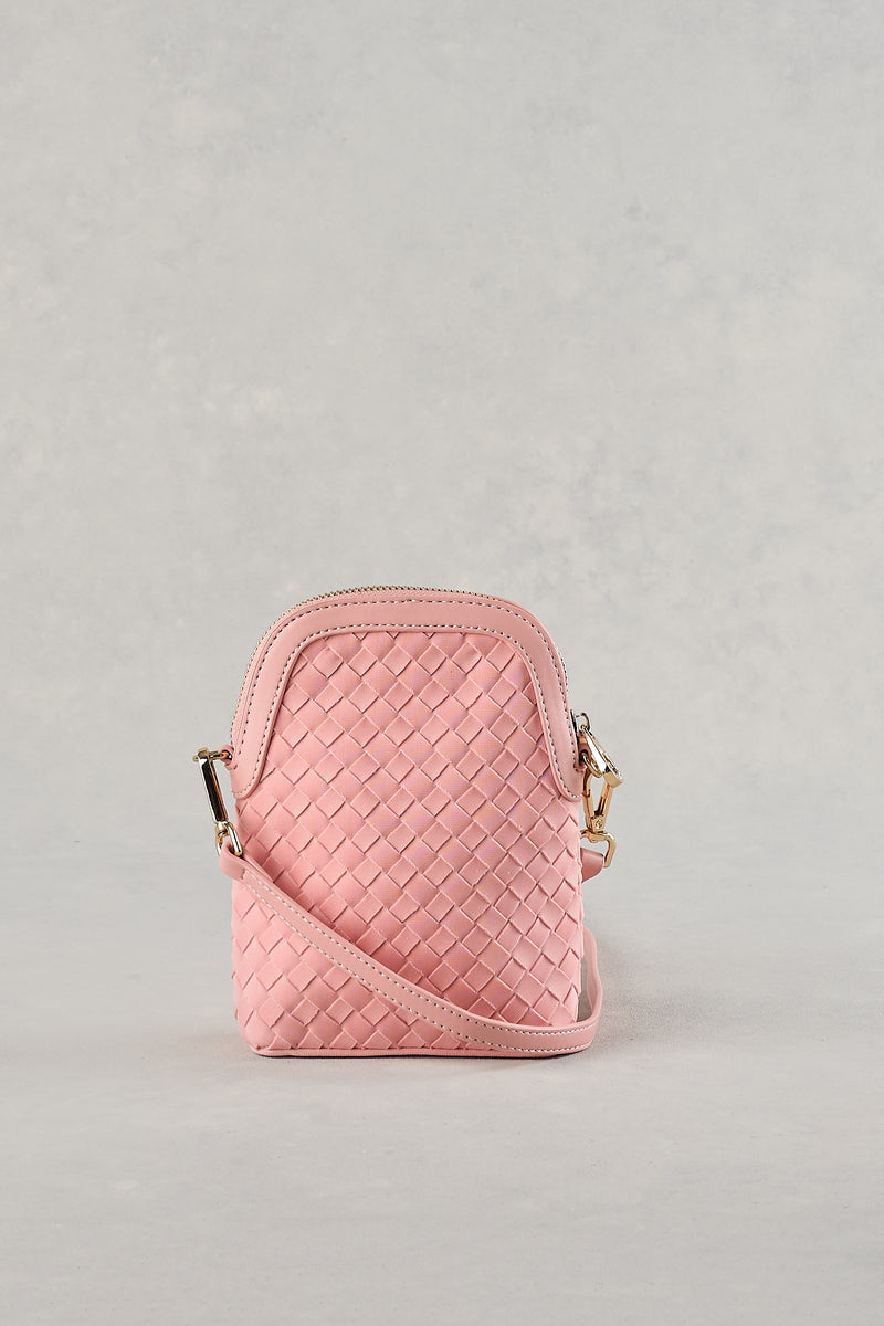 Soft Woven Phone Bag - Light Pink