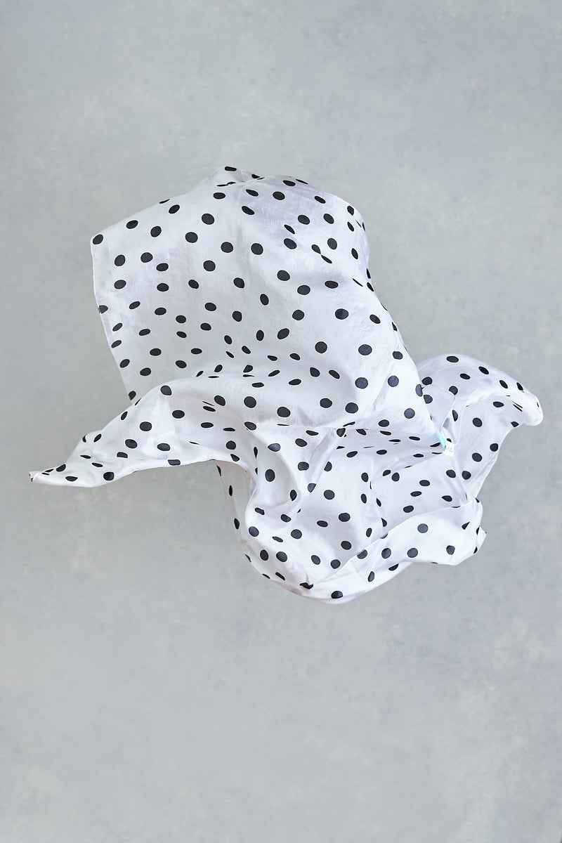 Polka Dot Scarf – Cream & Black