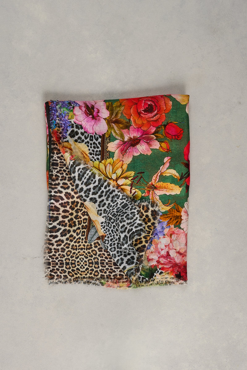 Floral Animal Square Scarf – Multicolour