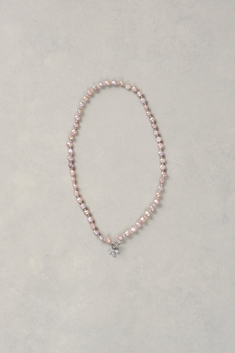 Bee Pearl Necklace – Pink