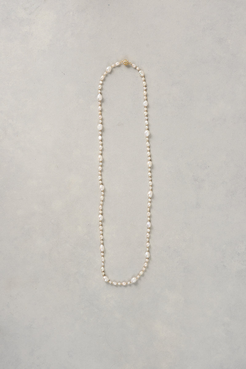Long Pearl Necklace – Cream
