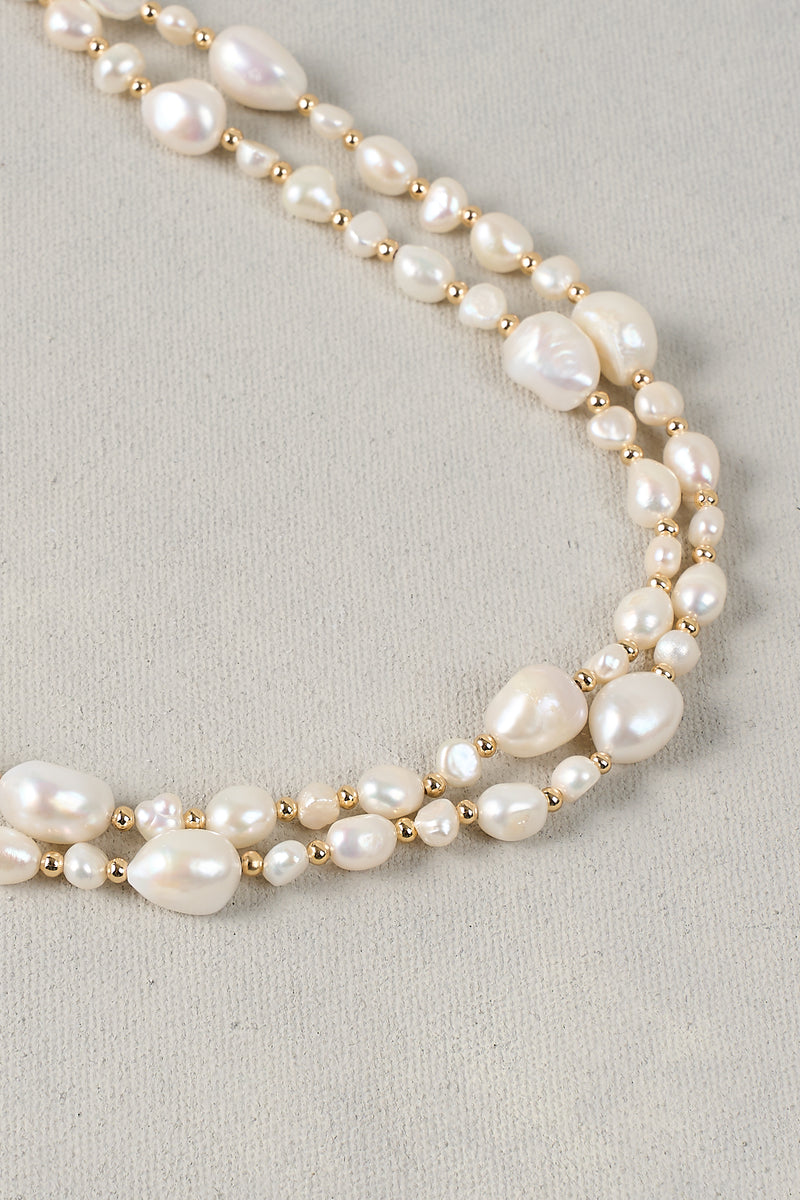 Long Pearl Necklace – Cream