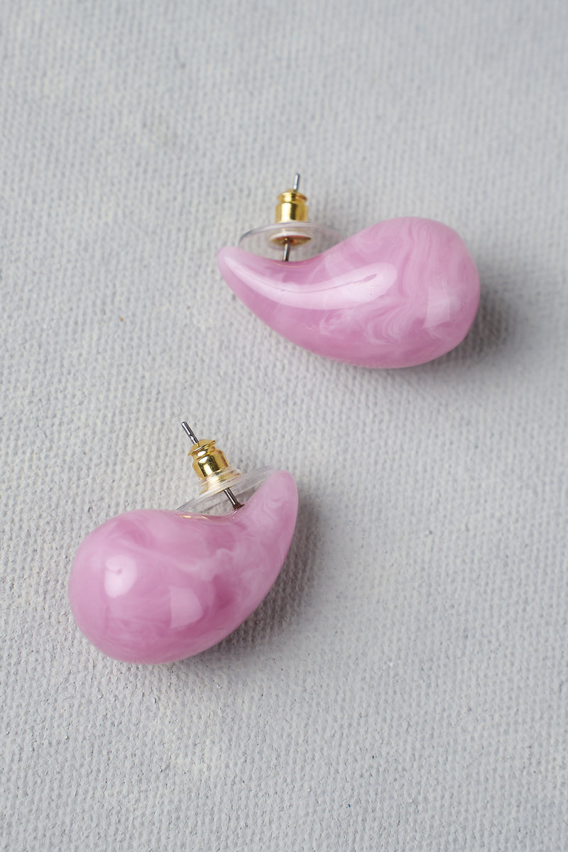 Resin Tear Studs – Pink