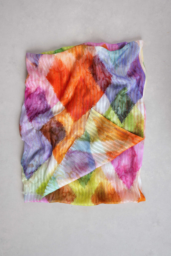 Textured Diamond Scarf – Multicolour