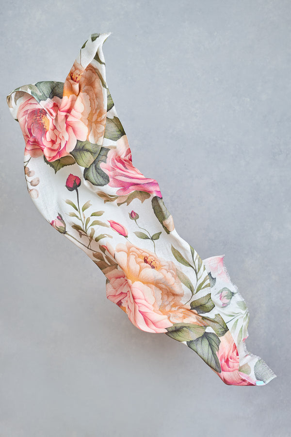 Metallic Floral Scarf – Multicolour