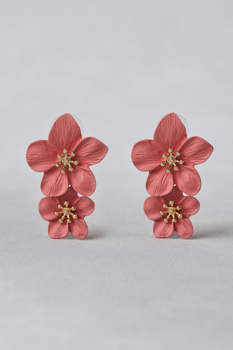 Pink Floral Earrings – Pink