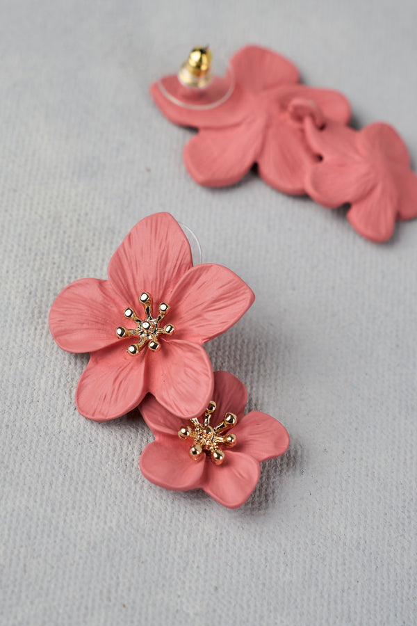 Pink Floral Earrings – Pink