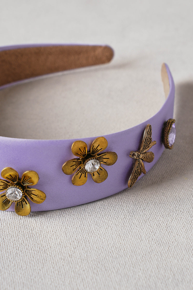 Bejewelled Headband – Mauve
