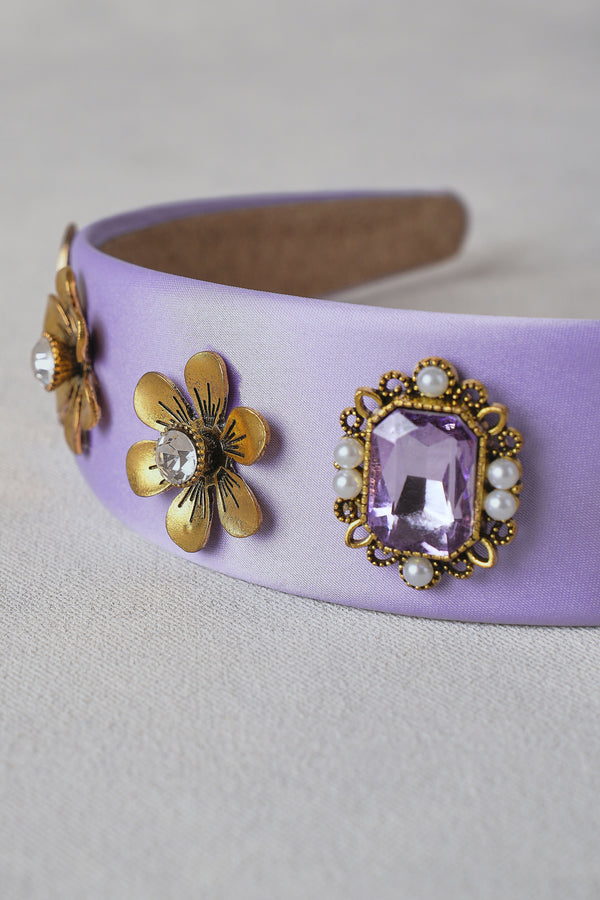 Bejewelled Headband – Mauve