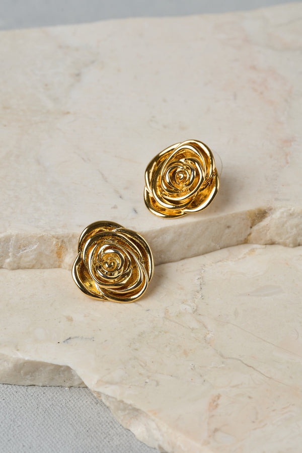 Flower Earrings - Gold