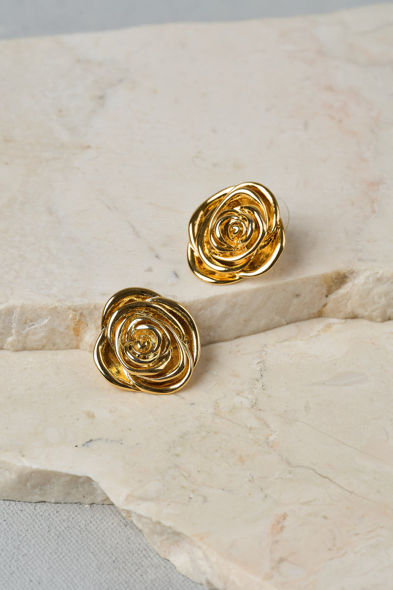 Flower Earrings - Gold