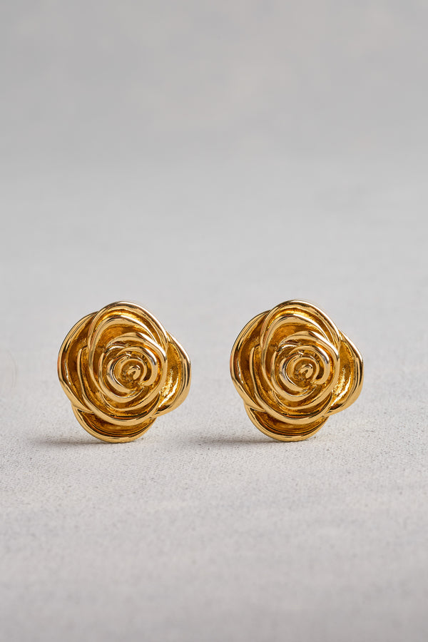 Flower Earrings - Gold