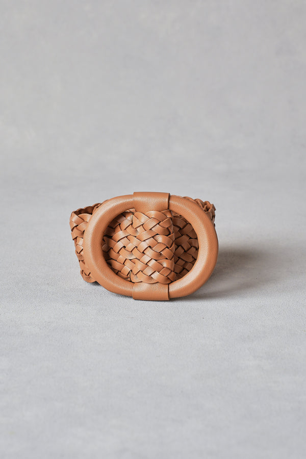 Woven Leather Belt – Light Tan