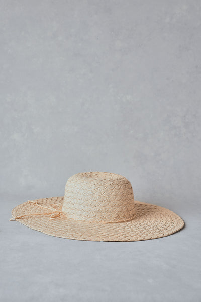 Wide Brim Straw Hat – Neutral – Blue Illusion display picture 1