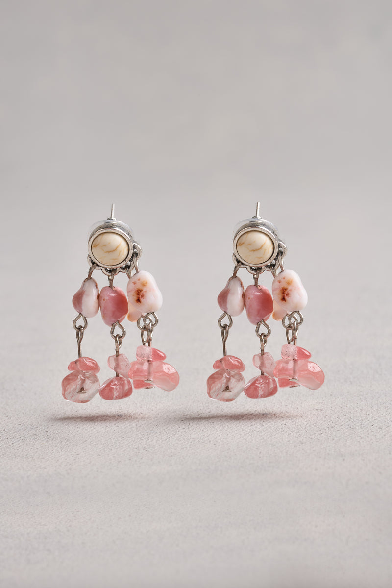 Mixed Bead Earrings - Pink