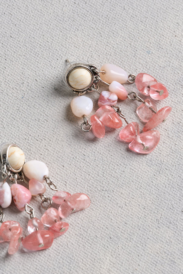 Mixed Bead Earrings - Pink